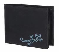 Oxmox Geldbörse New Cryptan Querscheinbörse Lizard Print Cyan Black schwarz