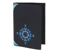 Oxmox Geldbörse New Cryptan RFID Protect Kombibörse Windrose Print Cyan Black schwarz