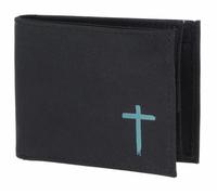 Oxmox Geldbörse New Cryptan RFID Protect Pocketbörse Freedom Cross Print Cyan Black schwarz