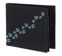 Oxmox Geldbörse New Cryptan RFID Protect Querscheinbörse Footsteps Print Cyan Black schwarz