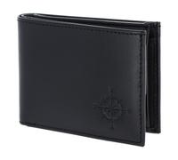 Oxmox Leder Geldbörse Leather RFID Protect Pocketbörse Windrose 2.0 Embossed Black schwarz