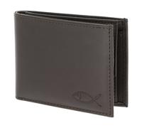 oxmox Leather RFID Protect Pocketbörse Freedom Fish Embossed Brown