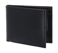 Oxmox Leder Geldbörse Leather RFID Protect Pocketbörse Circle Bloom Embossed Black schwarz