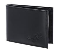 Oxmox Leder Geldbörse Leather RFID Protect Pocketbörse Lizard 2.0 Embossed Black schwarz