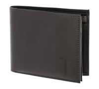 Oxmox Leder Geldbörse Leather RFID Protect Querscheinbörse Freedom Cross Embossed Brown Dunkelbraun