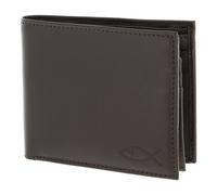 oxmox Leather RFID Protect Querscheinbörse Freedom Fish Embossed Brown