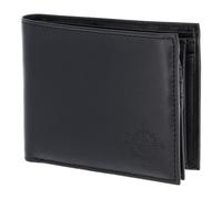 Oxmox Leder Geldbörse Leather RFID Protect Querscheinbörse Windrose 2.0 Embossed Black schwarz