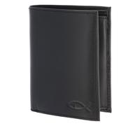 Oxmox Geldbörse Freedom Fish Embossed – Leder, RFID-Schutz, 13 cm – Schwarz