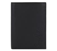 Oxmox Leder Geldbörse Leather RFID Protect Kombibörse Lizard Embossed Black schwarz
