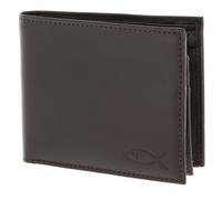 oxmox Leather RFID Protect Querscheinbörse Freedom Fish Embossed Brown