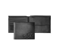 Oxmox Leder Geldbörse Leather RFID Protect Querscheinbörse Lizard Embossed Black schwarz