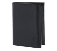 Oxmox Leder Geldbörse Leather RFID Protect Kombibörse Freedom Cross Embossed Black schwarz