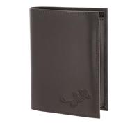 Oxmox Leder Geldbörse Leather RFID Protect Kombibörse Lizard 2.0 Embossed Brown Dunkelbraun