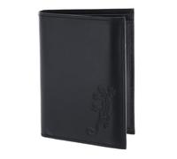 Oxmox Leder Geldbörse Leather RFID Protect Kombibörse Lizard Embossed Black schwarz