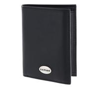 Oxmox Leder Geldbörse Leather RFID Protect Kombibörse Pure Metal Round Black schwarz