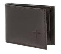 oxmox Leather RFID Protect Pocketbörse Freedom Cross Embossed Brown