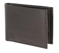 Oxmox Leder Geldbörse Leather RFID Protect Pocketbörse Jumping Jack Embossed Brown Dunkelbraun