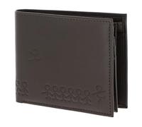 Oxmox Leder Geldbörse Leather RFID Protect Querscheinbörse Jumping Jack 2.0 Embossed Brown Dunkelbraun