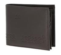 Oxmox Leder Geldbörse Leather RFID Protect Querscheinbörse Jumping Jack Embossed Brown Dunkelbraun