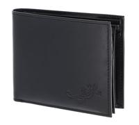 Oxmox Leder Geldbörse Leather RFID Protect Querscheinbörse Lizard 2.0 Embossed Black schwarz