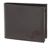 Oxmox Leder Geldbörse Leather RFID Protect Querscheinbörse Lizard 2.0 Embossed Brown Dunkelbraun