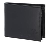 Oxmox Leder Geldbörse Leather RFID Protect Querscheinbörse Lizard Embossed Black schwarz