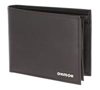 oxmox Leather RFID Protect Querscheinbörse Pure 2.0 Metal Square Brown