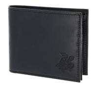 Oxmox Leder Geldbörse Leather RFID Protect Querscheinbörse Turtle 2.0 Embossed Black schwarz