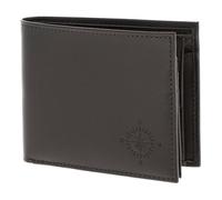 Oxmox Leder Geldbörse Leather RFID Protect Querscheinbörse Windrose 2.0 Embossed Brown Dunkelbraun
