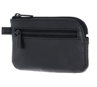 Oxmox Leder Schlüsselmäppchen Leather Keyholder Circle Bloom Embossed Black schwarz