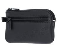 Oxmox Leder Schlüsselmäppchen Leather Keyholder Footsteps 2.0 Embossed Black schwarz