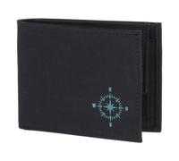 Oxmox Geldbörse New Cryptan – RFID-Schutz, vegan, Querformat, klein – schwarz Windrose 2.0 Cyan