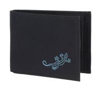 Oxmox Geldbörse klein New Cryptan RFID-Schutz Vegan Querformat 11 cm Schwarz Lizard 2.0 Print Cyan