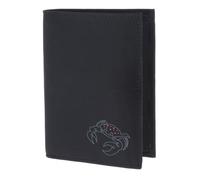 Oxmox Geldbörse Herren/Portemonnaie Damen | Wallet mit RFID Schutz | New Cryptan (Vegan) | 8 Kreditkartenfächer | Kombibörse Hochformat | schwarz | Crab Print Grey