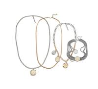 Oxtxuzdm Edgy stapelbare Legierungs-Halsketten mit Punk-Rock-Vibes, verstellbar, Gothic-Schmuck, Set mit 4 einzigartigen Schlüsselbein-Chaiin, trendiges Multi-Ketten-Halsketten-Geschenk-Set