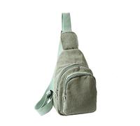 Oxtxuzdm Modische Umhängetasche aus Kordsamt, lässig, leicht, für Reisen, Crossbody-Brust für Teenager, Mädchen, Frauen, Cord-Fahrradtasche, grün, One Size