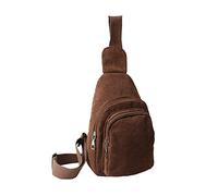 Oxtxuzdm Modische Umhängetasche aus Kordsamt, lässig, leicht, für Reisen, Crossbody-Brust für Teenager, Mädchen, Frauen, Cord-Fahrradtasche, braun, One Size