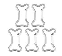 Oxxggkao 5 Stück Metall Schlüsselanhänger mit Schnalle in Knochenform, Karabinerhaken für Rucksäcke, Schnellaufhängung, einfach zu verwendende, knochenförmige Aluminium Schnalle zum Aufhängen von