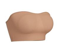 Oxxggkao Damen trägerloser, abnehmbarer, gepolsterter Bandeau BH mit Push Up Effekt, rutschfester, kabelloser Tube Top Unterwäsche Bralette BH aus Silikon für den Alltag, trägerloser BH