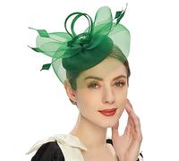 Oxxggkao Einzigartiger Fascinator Hut Haarteil Minimalisten Hochzeit Halloween Kopfbedeckung für Hochzeiten und besondere Anlässe Minimalisten Hochzeit, schwarz / grün, One size
