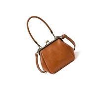Oxxggkao Münzgeldbörse, Crossbody-Tasche, PU-Leder, mit verstellbarem Riemen, für Hand- oder Schultertragen, ideal für Frauen, Pendler und tägliche Aktivitäten, Retro-Münztasche, braun