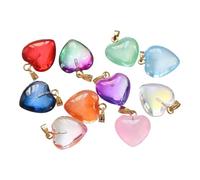 Oxxggkao Set mit 10 multifunktionalen Acryl Charms, Schmuckherstellungszubehör, herzförmiger Schlüsselanhänger, geeignet für einfach zu tragende Bunte Herz Charms