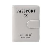 Oxxggkao Simple Plane PU Reisepasshülle, stilvolles Kreditkartenetui für Abenteurer, Paare, Hochzeitsgeschenk, Reisepasshülle, grau, Mass Beauty