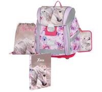 OXY BAG PREMIUM LIGHT Schulset 4 set für 1.-3. Klasse | Ergonomischer Schulrucksack, Sportbeutel, A4 Box & Federmappe | Leicht & Sicher mit Reflektoren | Perfekt Organisiert für Schulkinder