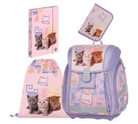 OXY BAG PREMIUM LIGHT Schulset 4 set für 1.-3. Klasse | Ergonomischer Schulrucksack, Sportbeutel, A4 Box & Federmappe | Leicht & Sicher mit Reflektoren | Perfekt Organisiert für Schulkinder