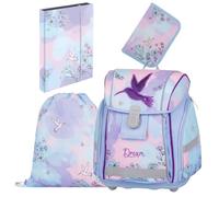 OXY BAG PREMIUM LIGHT Schulset 4 set für 1.-3. Klasse | Ergonomischer Schulrucksack, Sportbeutel, A4 Box & Federmappe | Leicht & Sicher mit Reflektoren | Perfekt Organisiert für Schulkinder