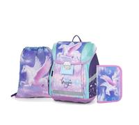 OXY BAG Premium Light Schulset 4 Set für 1.-3. Klasse | Ergonomischer Schulrucksack, Sportbeutel, A4 Box & Federmappe | Leicht & Sicher mit Reflektoren | Perfekt Organisiert für Schulkinder