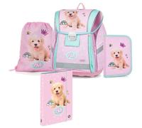 OXY BAG Premium Light Schulset 4 Set für 1.-3. Klasse | Ergonomischer Schulrucksack, Sportbeutel, A4 Box & Federmappe | Leicht & Sicher mit Reflektoren | Perfekt Organisiert für Schulkinder