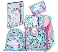 OXY BAG PREMIUM LIGHT Schulset 4 set für 1.-3. Klasse | Ergonomischer Schulrucksack, Sportbeutel, A4 Box & Federmappe | Leicht & Sicher mit Reflektoren | Perfekt Organisiert für Schulkinder