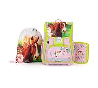 OXY BAG PREMIUM Schulranzen 3tlg für 1.-3. Klasse | Ergonomisch, Reflektierend, 28L Volumen | Inkl. Schuhbeutel & Federmappe | Ideal für Grundschüler mit Stabilen Boden, Anatomische